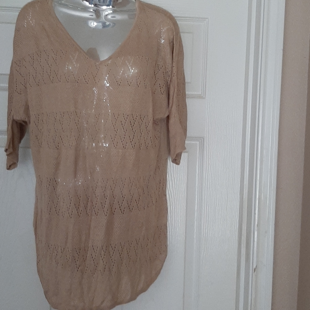 Charming Charlie Brown Blouse Size Large